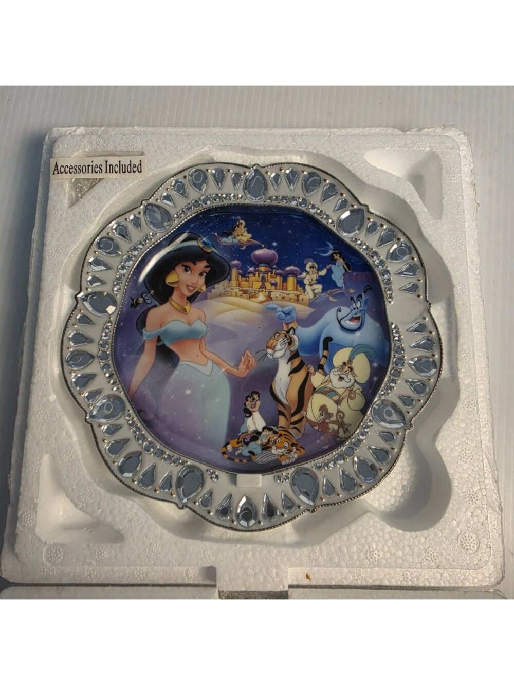 THE BRADFORD EXCHANGE JEWELS OF DISNEY "JASMINE" PLATE #A0464 COA 2007 **READ**